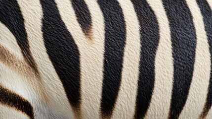 Close-up of a Zebra's Black and White Striped Fur