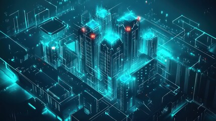 A fortified digital fortress with cybersecurity elements protecting global business interests from virtual threats