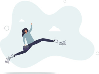 Business efficiency booster, increase productivity and increase performance, innovation and business advantage concept.flat design with people.