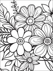 WebFloral seamless pattern. Zentangle doodle background. Black and white hand-drawn pattern