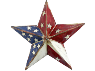 star colored in usa flag colors isolated on white or transparent png