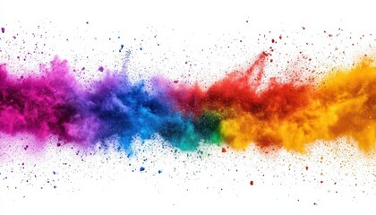 Colorful Holi powder explosion creating a joyous festival atmosphere in spring