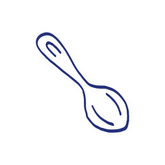 Spoon. Kitchenware sketch. Doodle line vector kitchen utensil and tool. Cutlery illustration