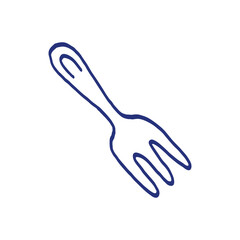 Fork. Kitchenware sketch. Doodle line vector kitchen utensil and tool. Cutlery illustration