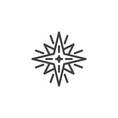 Christmas Star line icon