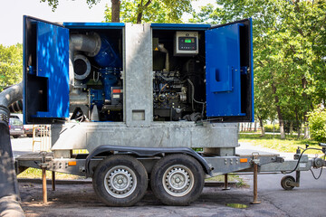 Mobile pumping station for efficient water removal from sewerage and storm water systems in urban...