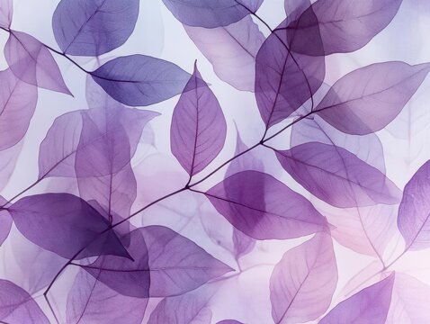 purple leaf pattern intertwines elegantly across a soft backdrop, creating a visually stunning wallpaper that exudes tranquility and nature's grace