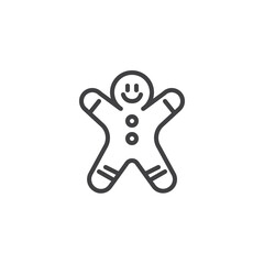 Gingerbread Man line icon