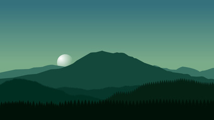 Green mountains landscape background