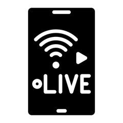 Mobile Live Stream icon vector image. Can be used for Live Streaming.