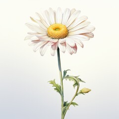 Naklejka premium White Daisy Blossom on Soft Gradient Background