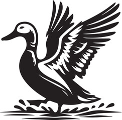 Mallard duck silhouette vector