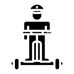 Police Officer On Self Balancing Transporter icon vector image. Can be used for Personal Transportation.