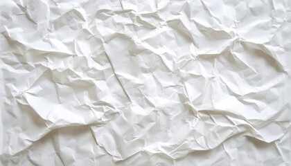 Obraz premium Crumpled white paper background texture for creative design and art projects