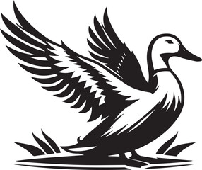 Mallard duck silhouette vector