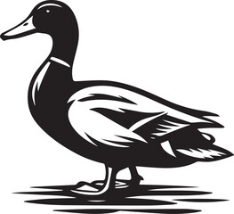 Mallard duck silhouette vector