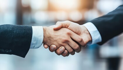 Senior business people shaking hands after a successful job interview in an office