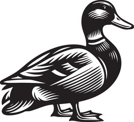 Mallard duck silhouette vector