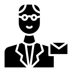 Post Office Clerk Male icon vector image. Can be used for Postal Service.