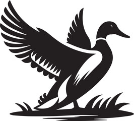 Mallard duck silhouette vector