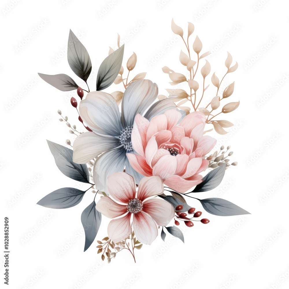 Wall mural Elegant Floral Arrangement with Soft Pastel Colors