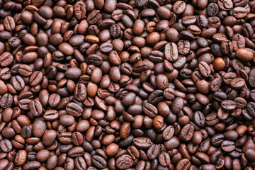 Roasted coffee beans for background