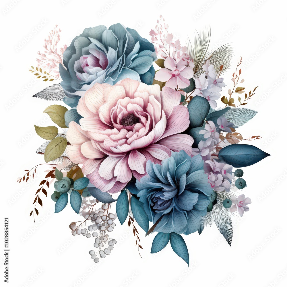 Canvas Prints Elegant Floral Arrangement in Soft Pastel Colors