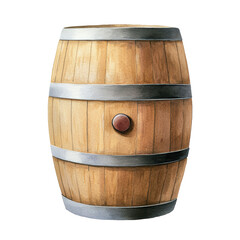 Obraz premium Rustic Wooden Barrel with Metal Bands and Knob