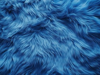 Obraz premium textured close-up of blue fur, showcasing the soft and shaggy fibers from a top-down perspective, emphasizing the rich color and tactile quality for a cozy feel