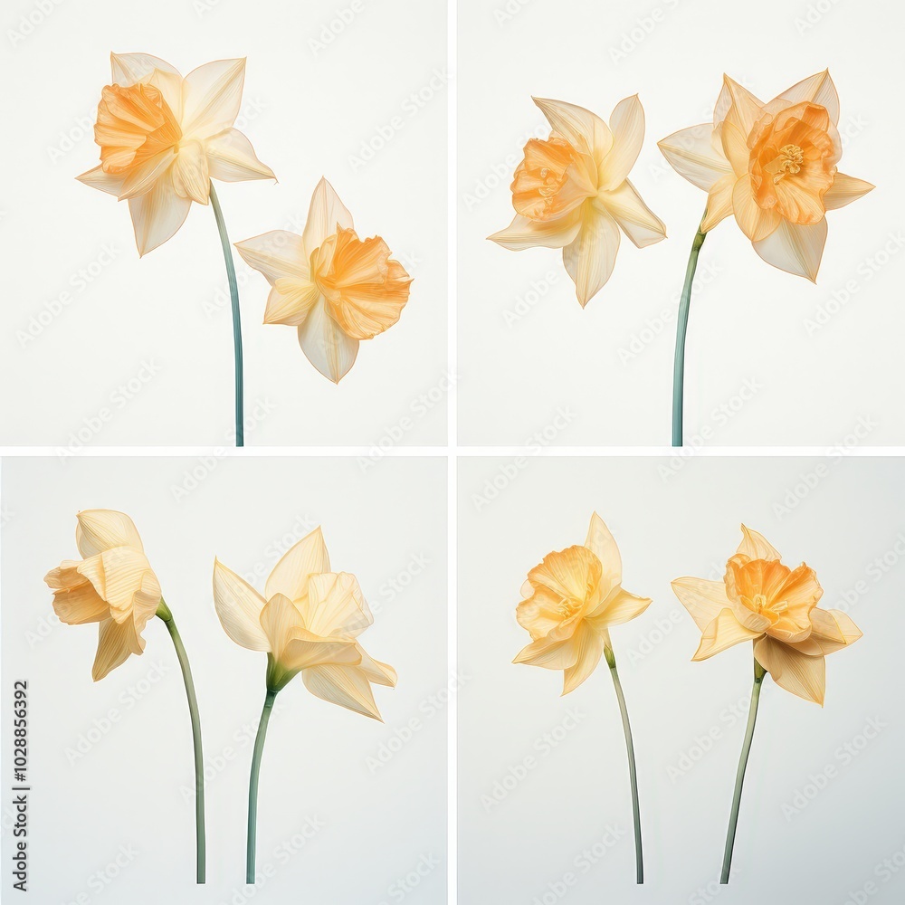 Wall mural Beautiful Daffodils in Soft Yellow Hues