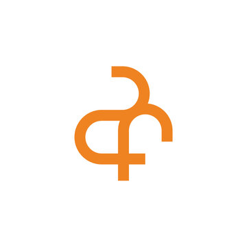 letter 2f linked geometric line simple logo vector