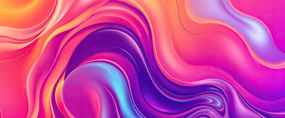 Obraz premium vibrant abstract wavy background in pink purple hues with fluid gradient design modern artwork digital wallpaper