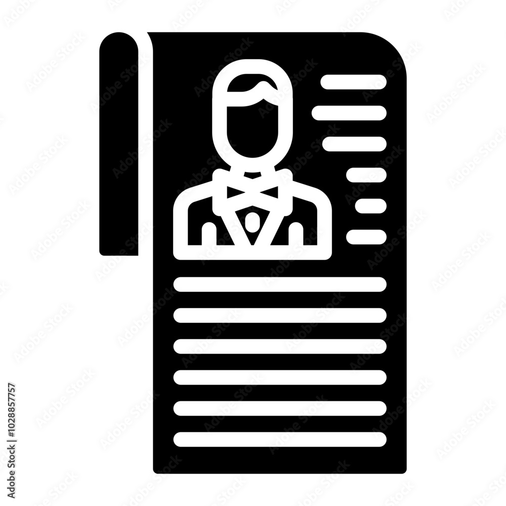 Canvas Prints Career Summary icon vector image. Can be used for Curriculum Vitae.