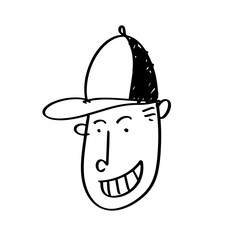 boy with hat Head Illustrations