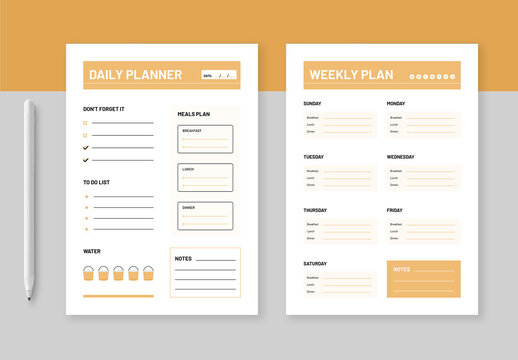 Daily Or Weekly Planner Layout