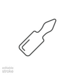 Medical ampoule line icon linear style sign for mobile concept and web design vial ampoule. Editable stroke