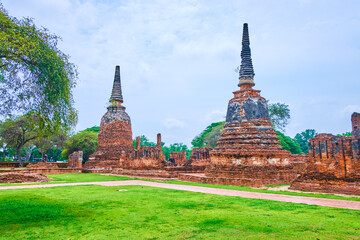 Fototapeta premium Wat Phra Si Sanphet archaeological site, Ayutthaya, Thailand