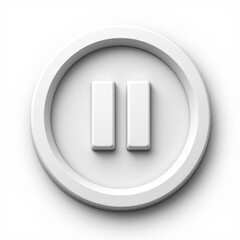 White Pause Button Icon .