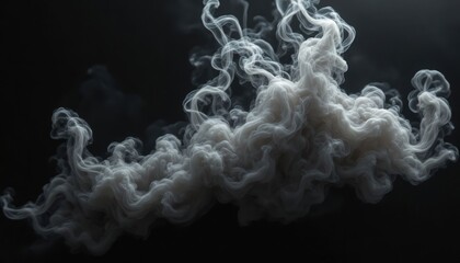 White Smoke on Black Background  .