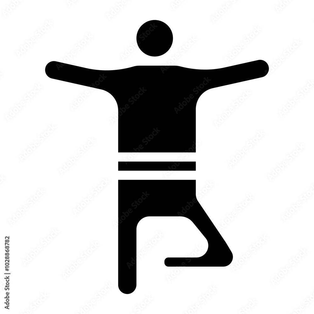 Sticker Aerobics icon vector image. Can be used for Fitness.