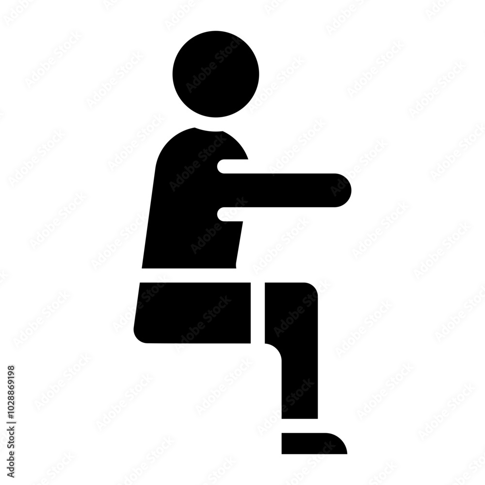 Sticker Squat icon vector image. Can be used for Fitness.