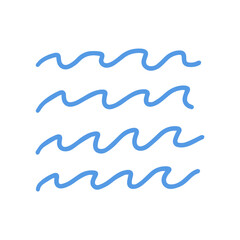 blue wave hand drawn element