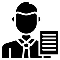 Hiring Manager icon vector image. Can be used for Hiring Process.