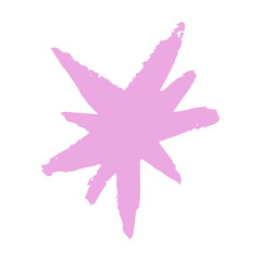 pink star brush stroke element
