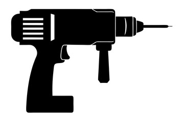 Manual hand drill vector | vector silhouette illustration on white background