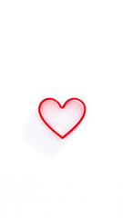 Obraz premium single red heart on a white background