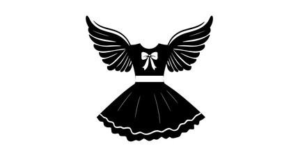 Dress with attached wings resembling a Christmas angel, illustration