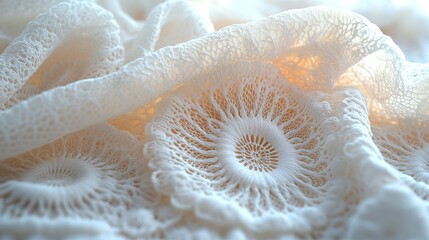 Intricate Lace Patterns on White Background