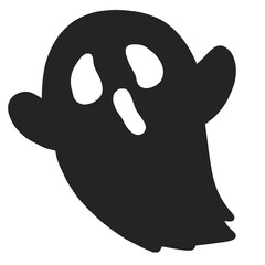 Cute Black Ghost Halloween Doodle illustration