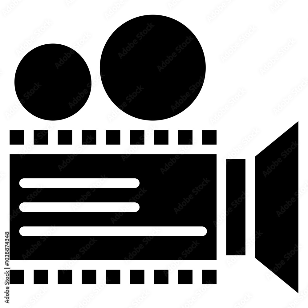 Poster Documentary Film icon vector image. Can be used for Press Freedom Day.